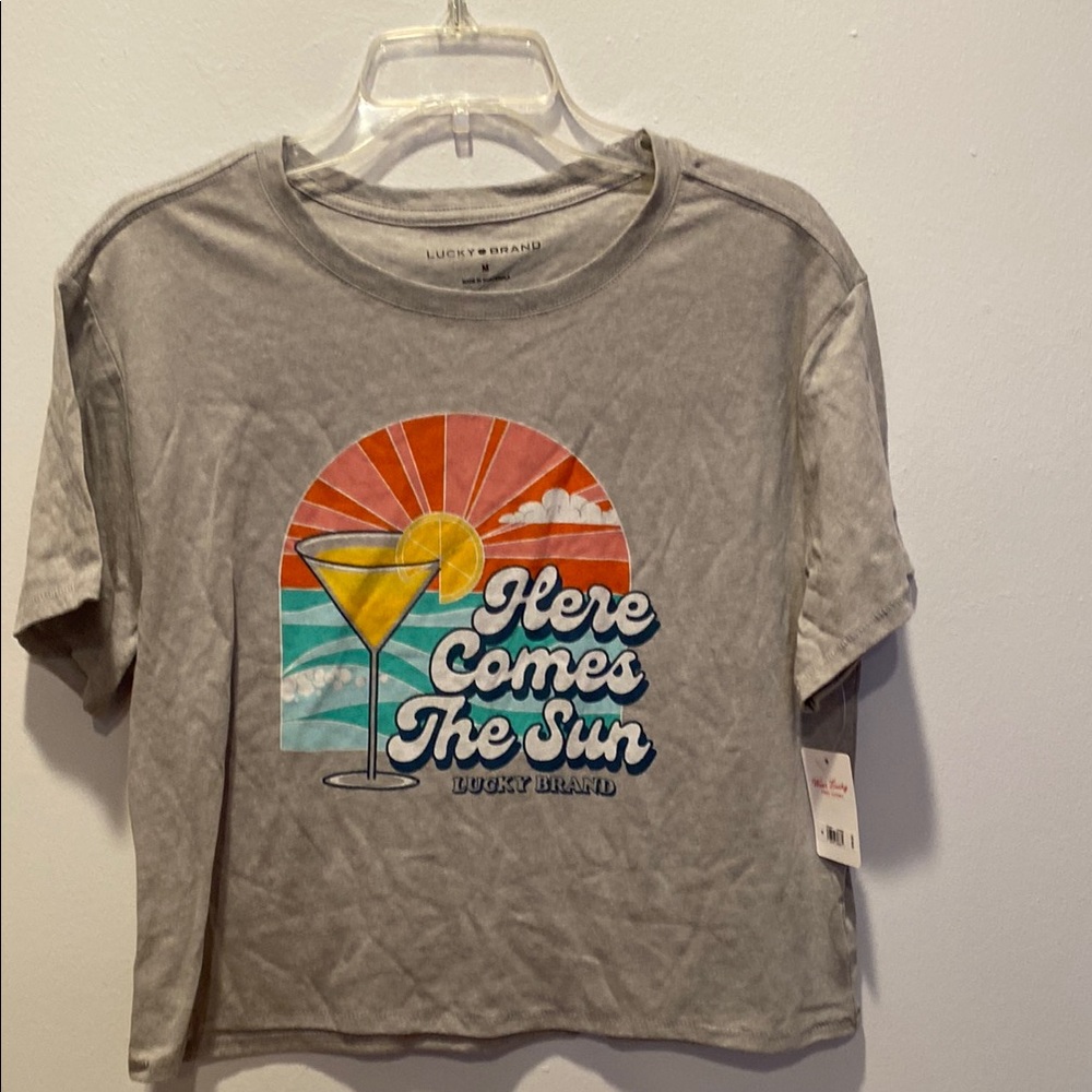 Lucky Brand Gray Graphic Tee